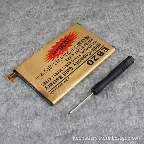 3030mAh high power cell phone gold battery for Motorola XT910 XT912 EB20.china factory directly sale!